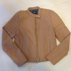GAP Camel Women's Moto Jacket Small Tall